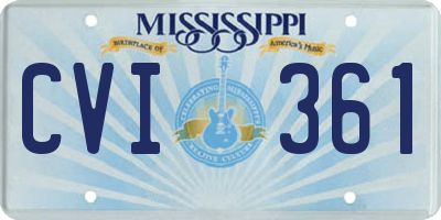 MS license plate CVI361