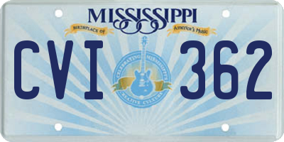 MS license plate CVI362