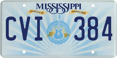 MS license plate CVI384
