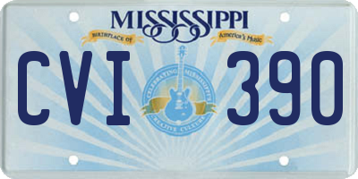 MS license plate CVI390