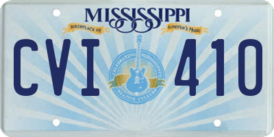 MS license plate CVI410