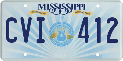 MS license plate CVI412