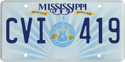 MS license plate CVI419