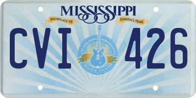 MS license plate CVI426