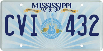 MS license plate CVI432