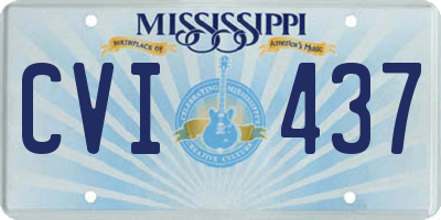 MS license plate CVI437