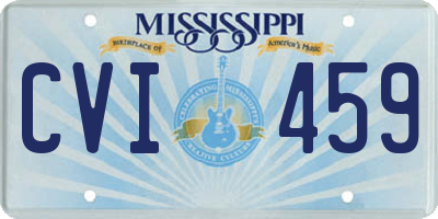 MS license plate CVI459
