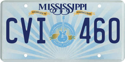 MS license plate CVI460