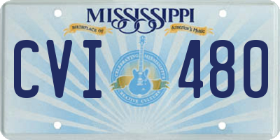 MS license plate CVI480