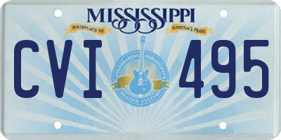 MS license plate CVI495