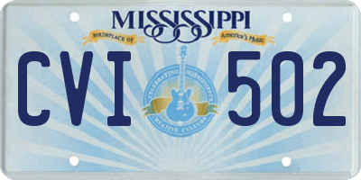 MS license plate CVI502