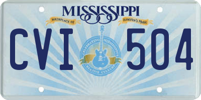 MS license plate CVI504