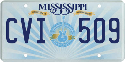 MS license plate CVI509