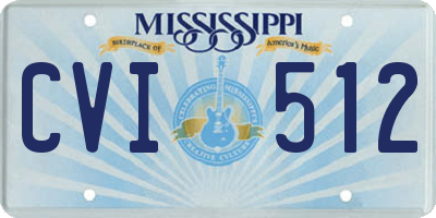 MS license plate CVI512