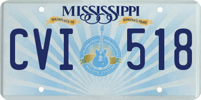 MS license plate CVI518