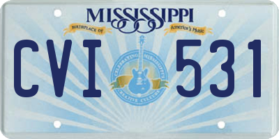 MS license plate CVI531