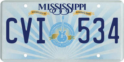 MS license plate CVI534