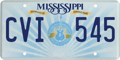 MS license plate CVI545
