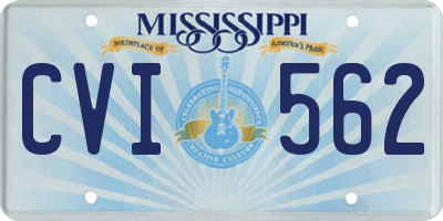MS license plate CVI562
