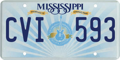 MS license plate CVI593