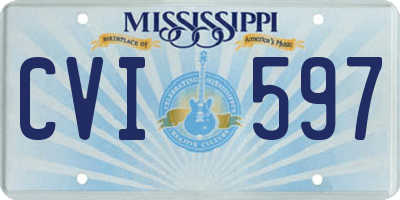MS license plate CVI597