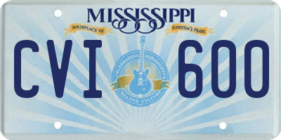 MS license plate CVI600