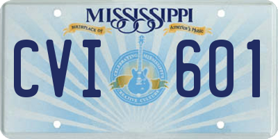 MS license plate CVI601