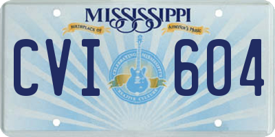 MS license plate CVI604