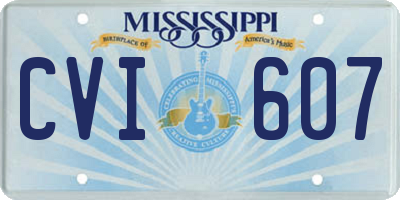 MS license plate CVI607