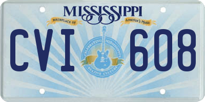 MS license plate CVI608