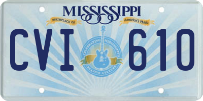 MS license plate CVI610