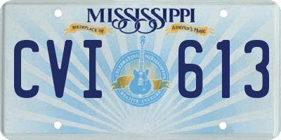MS license plate CVI613