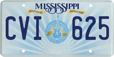 MS license plate CVI625
