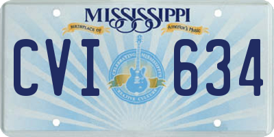MS license plate CVI634