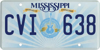 MS license plate CVI638
