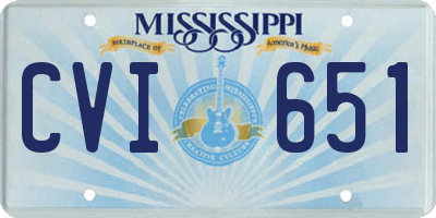 MS license plate CVI651