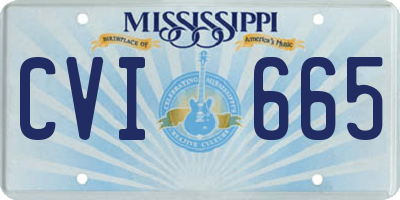 MS license plate CVI665