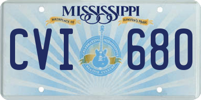 MS license plate CVI680
