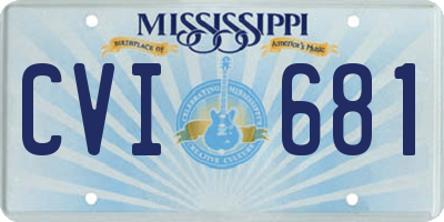 MS license plate CVI681