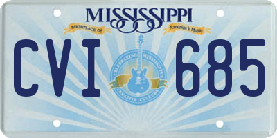 MS license plate CVI685