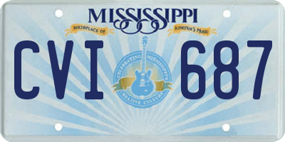 MS license plate CVI687