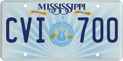 MS license plate CVI700