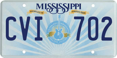 MS license plate CVI702