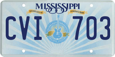 MS license plate CVI703