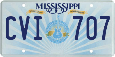 MS license plate CVI707
