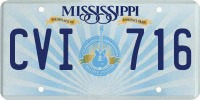 MS license plate CVI716