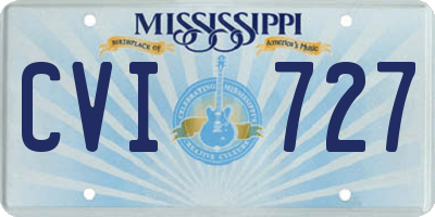 MS license plate CVI727