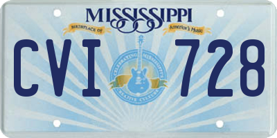 MS license plate CVI728