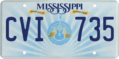 MS license plate CVI735