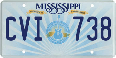 MS license plate CVI738